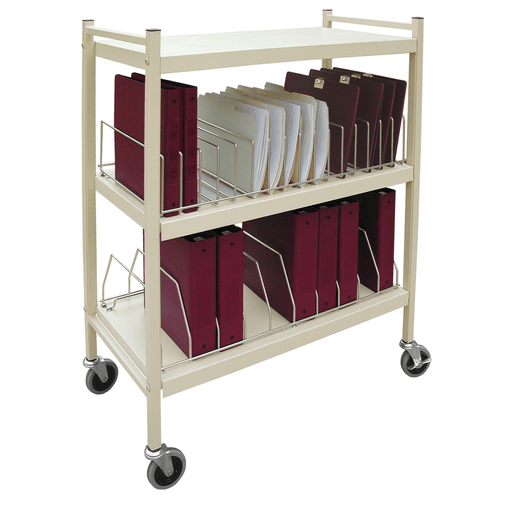 OMNIMED BEAM OMNICART CHART RACKS - Standard Omnicart For Binders, 2" Spine, Holds 10 Ring Binders Per Shelf, Chart Rack, 3 Shelves, 2 Organizers, 20 Capacity, 43"H x 34"W x 17"D | Quantity - 1x EA