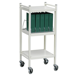 OMNIMED BEAM OMNICART CHART RACKS - Standard Omnicart For Binders, 2" Spine, Holds 10 Ring Binders Per Shelf, Chart Rack, 3 Shelves, 2 Organizers, 20 Capacity, 43"H x 34"W x 17"D | Quantity - 1x EA