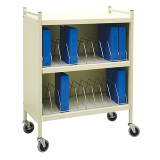 OMNIMED BEAM CABINET STYLE OMNICART CHART RACKS - Big Beam Standard Cabinet Style Omnicart For Binders, 3" Spine, Holds 8 per Shelf, 5 Shelves, 4 Organizers, 32 Capacity, 71"H x 34"W x 17"D | Quantity - 1x EA