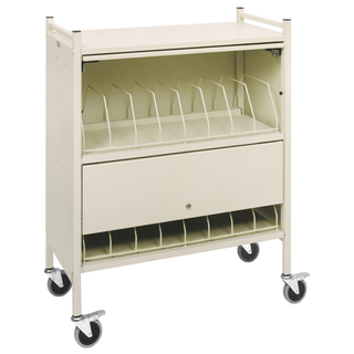 OMNIMED BEAM CABINET STYLE OMNICART CHART RACKS - Standard Cabinet Style Omnicart For Binders, 2" Spine, Holds 10 Per Shelf, Chart Rack, 3 Shelves, 2 Organizers, 20 Capacity, 43"H x 34"W x 17"D | Quantity - 1x EA