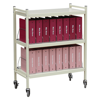 OMNIMED BEAM OMNICART CHART RACKS - Standard Omnicart For Binders, 2" Spine, Holds 10 Ring Binders Per Shelf, Chart Rack, 3 Shelves, 2 Organizers, 20 Capacity, 43"H x 34"W x 17"D | Quantity - 1x EA