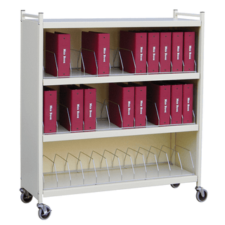 OMNIMED BEAM CABINET STYLE OMNICART CHART RACKS - Big Beam Standard Cabinet Style Omnicart For Binders, 3" Spine, Holds 8 per Shelf, 5 Shelves, 4 Organizers, 32 Capacity, 71"H x 34"W x 17"D | Quantity - 1x EA