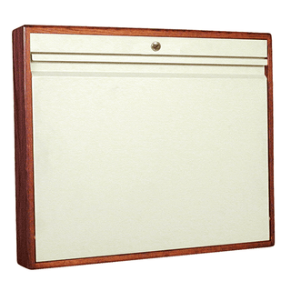 OMNIMED BEAM ELITE WALL DESKS - Wall Desk, Single Size, Manual Close, Flat Key, Oak | Quantity - 1x EA