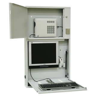 OMNIMED BEAM DELUXE COMPUTER WORK STATIION - Full Size Work Station, Lt. Grey, 42"H x 24"W x 4"D | Quantity - 1x EA