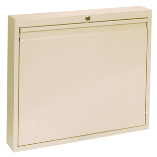 OMNIMED BEAM DELUXE WALL DESKS - Single Size Wall Desk, Manual Close Door & Flat Key, Beige, 23"H x 18"W x 4"D | Quantity - 1x EA