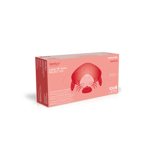 VENTYV SELECT 5.0 NATURAL LATEX EXAM GLOVES (MANATEE)Glove, Exam, Latex, Powder-Free (PF), Textured, Natural White, Medium, 100/bx, 10 bx/cs | Quantity - 1x CS