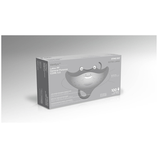 VENTYV CORE 5.0 LATEX GENERAL PURPOSE GLOVES (STINGRAY) - Glove, General Purpose, Latex, Textured, Powder-Free (PF), X-Large, Natural White, 100/bx, 10 bx/cs (60 cs/plt) (Not for use in Healthcare) | Quantity - 1x CS