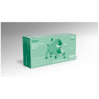 VENTYV NITRILE POWDER FREE EXAM GLOVE PLUS 5.0 (BULL) - Glove, Exam, Nitrile, Plus, Bull, Powder-Free, Large, 100/bx, 10bx/cs | Quantity - 1x CS