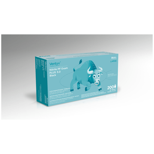 VENTYV NITRILE POWDER FREE EXAM GLOVE PLUS 5.0 (BULL) - Glove, Exam, Nitrile, Plus, Bull, Powder-Free, Large, 100/bx, 10bx/cs | Quantity - 1x CS