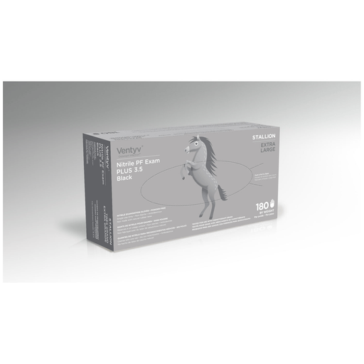 VENTYV NITRILE POWDER FREE EXAM GLOVE PLUS 3.5 (STALLION) - Glove, Exam, Nitrile, Plus, Stallion, Powder-Free, X-Small, 100/bx, 10bx/cs | Quantity - 1x CS