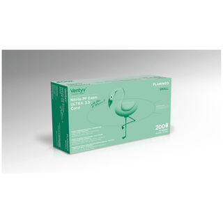 VENTYV NITRILE POWDER FREE EXAM GLOVE ULTRA 3.5 (FLAMINGO) - Glove, Exam, Nitrile, Powder-Free (PF), Polymer Coated, Aloe & Vitamin E, Textured, Beaded Cuff, Coral, Small, 200/bx, 10 bx/cs (Continental US Only) | Quantity - 1x CS