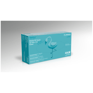 VENTYV NITRILE POWDER FREE EXAM GLOVE ULTRA 3.5 (FLAMINGO) - Glove, Exam, Nitrile, Powder-Free (PF), Polymer Coated, Aloe & Vitamin E, Textured, Beaded Cuff, Coral, Large, 200/bx, 10 bx/cs (Continental US Only) | Quantity - 1x CS