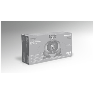 VENTYV NITRILE POWDER FREE EXAM GLOVE PLUS 5.0 (KANGAROO) - Glove, Exam, Nitrile, Powder-Free (PF), Textured Finger Tip, Chemotherapy Tested, Blue, X-Large, 180/bx, 10 bx/cs (60 cs/plt) (Continental US Only) | Quantity - 1x CS