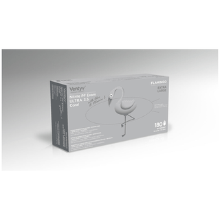VENTYV NITRILE POWDER FREE EXAM GLOVE ULTRA 3.5 (FLAMINGO) - Glove, Exam, Nitrile, Powder-Free (PF), Polymer Coated, Aloe & Vitamin E, Textured, Beaded Cuff, Coral, X-Large, 200/bx, 10 bx/cs (Continental US Only) | Quantity - 1x CS