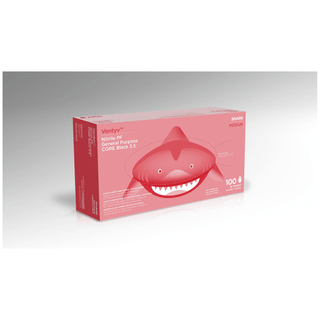 VENTYV CORE 3.5 NITRILE GENERAL PURPOSE GLOVES (SHARK) - Glove, General Purpose, Nitrile, Poly Coated, Textured, Powder-Free (PF), Medium, Black, 100/bx, 10 bx/cs (96 cs/plt) (Not for use in Healthcare) | Quantity - 1x CS