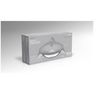 VENTYV CORE 3.5 NITRILE GENERAL PURPOSE GLOVES (SHARK) - Glove, General Purpose, Nitrile, Poly Coated, Textured, Powder-Free (PF), Medium, Black, 100/bx, 10 bx/cs (96 cs/plt) (Not for use in Healthcare) | Quantity - 1x CS