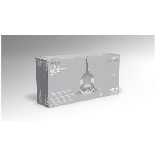 VENTYV CORE 5.0 NITRILE GENERAL PURPOSE GLOVES (ORCA)Glove, General Purpose, Nitrile, Poly Coated, Textured, Powder-Free (PF), X-Large, Black, 100/bx, 10 bx/cs (Not for use in Healthcare) | Quantity - 1x CS