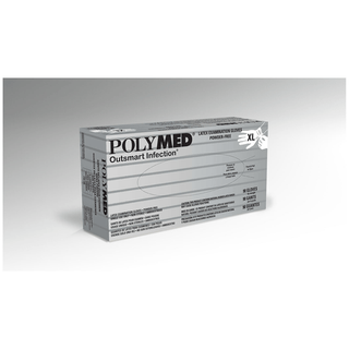 VENTYV POLYMED LATEX EXAM POWDER-FREE GLOVESGlove, Exam, Latex, X-Large (9-9.5), Powder Free (PF), Fully Textured, Natural White, Gray Dispenser Box, 90/bx, 10 bx/cs (70 cs/plt) | Quantity - 1x CS