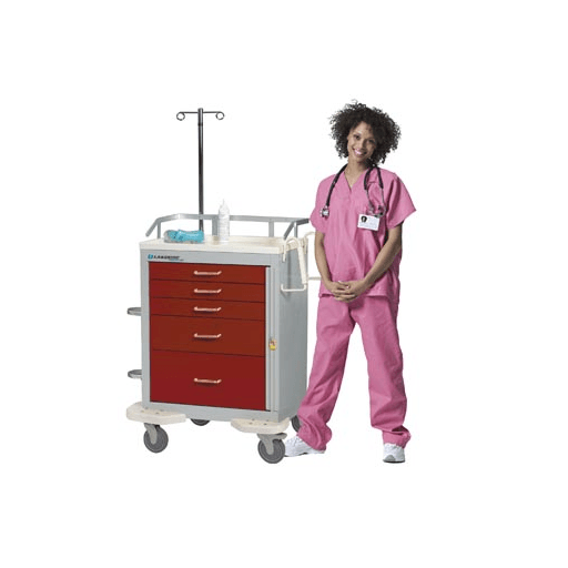 LAKESIDE CLASSIC CARTS - Cart, 5 Drawer, Drawer Configuration: (3) 3", (1) 6", (1) 9", Breakaway Lock, 39"H x 25"D x 32"W, Two Tone Red (DROP SHIP ONLY) | Quantity - 1x EA