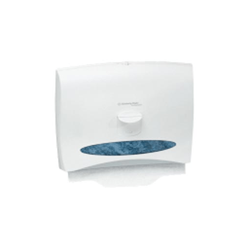 KIMBERLY-CLARK TOILET SEAT COVERS DISPENSERWindows Toilet Seat Cover Dispenser, Pearl White, 17.4" x 13.0" x 3.3", Plastic | Quantity - 1x EA